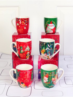 Holiday Print Mug Set (6pcs)